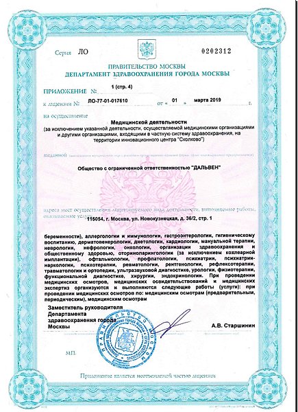Сертификат Сити Клиник — документ 3